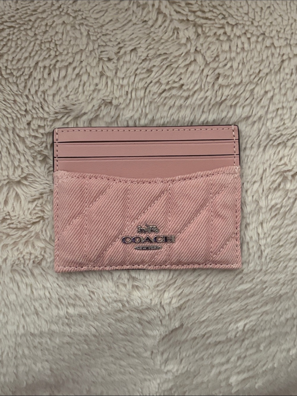 COACH Quilted Denim Slim ID Card Case